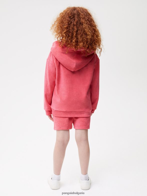хавлиена качулка с цип деца B6HPP0564 лотосово розово Pangaia дрехи