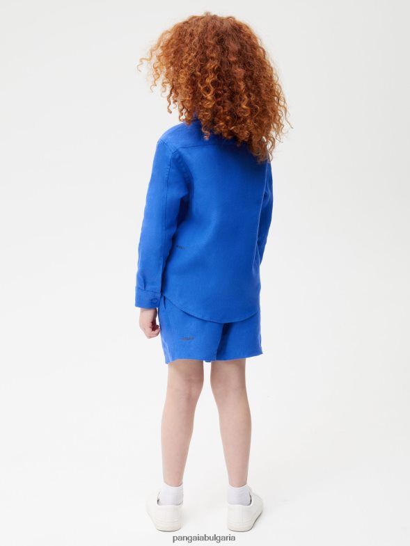 ленена риза с дълъг ръкав от алое деца B6HPP0586 кобалтово синьо Pangaia дрехи