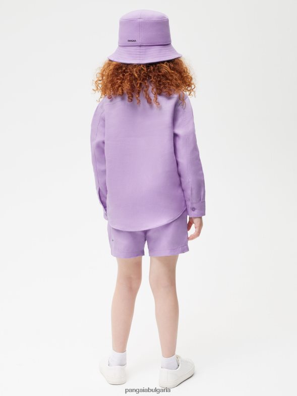 ленена риза с дълъг ръкав от алое деца B6HPP0603 орхидея лилаво Pangaia дрехи