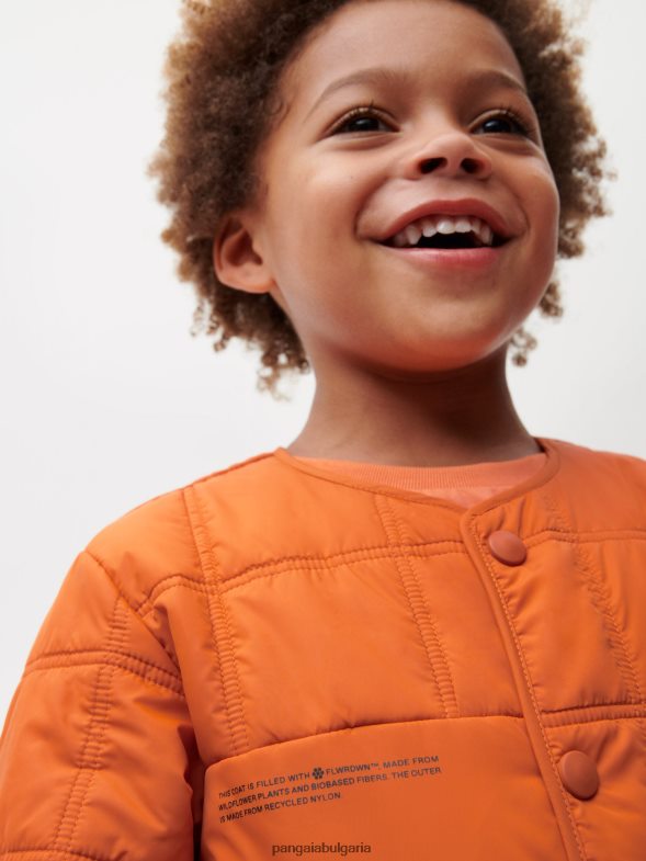 flwrdwn ватирано яке без яка деца B6HPP0650 канела портокал Pangaia дрехи
