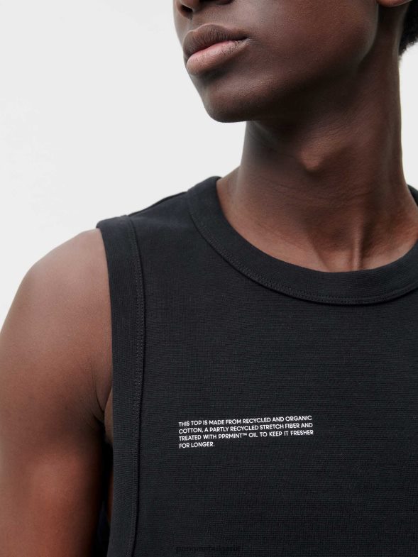 потник от рециклиран памук мъже B6HPP0512 черен Pangaia дрехи