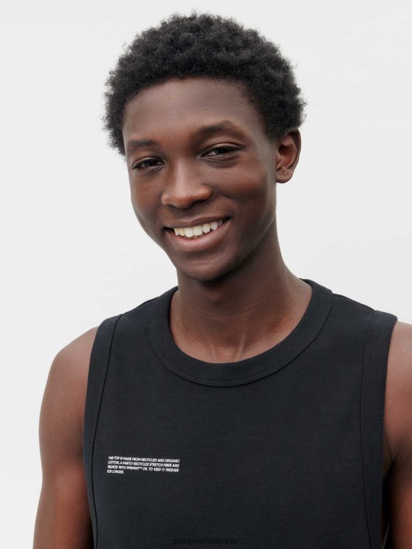 потник от рециклиран памук мъже B6HPP0512 черен Pangaia дрехи