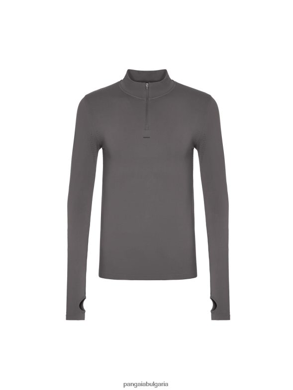 горна част с дълъг ръкав с цип мъже B6HPP0518 вулканично сиво Pangaia дрехи