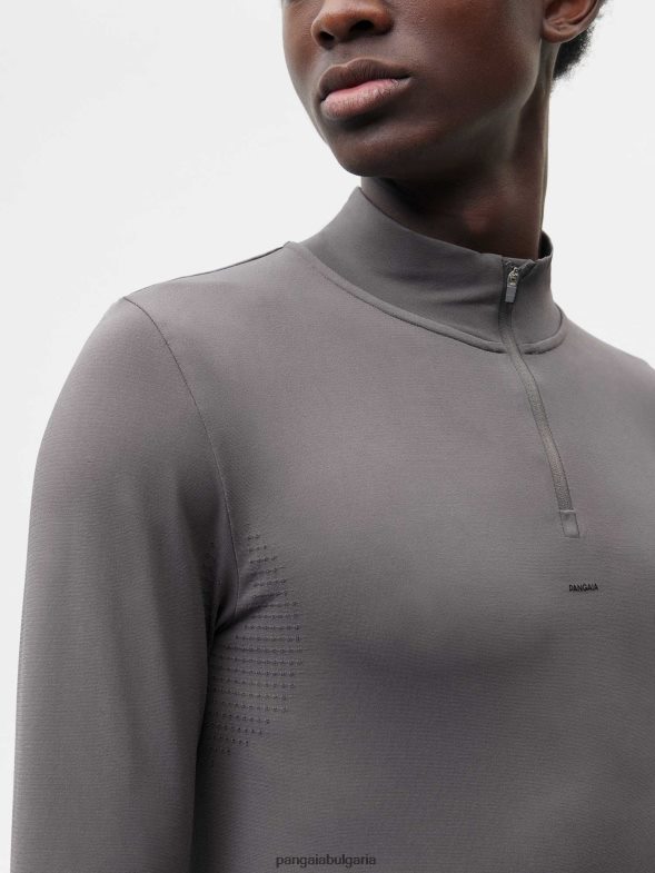 горна част с дълъг ръкав с цип мъже B6HPP0518 вулканично сиво Pangaia дрехи