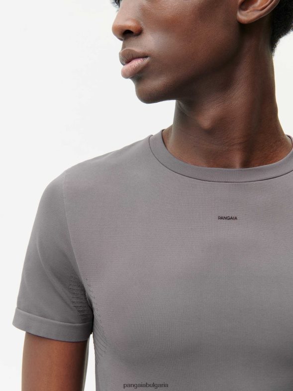 мрежеста тениска с движение мъже B6HPP0519 вулканично сиво Pangaia дрехи