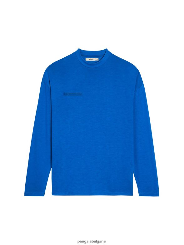 чиста тениска с дълъг ръкав c-fiber мъже B6HPP0520 кобалтово синьо Pangaia дрехи