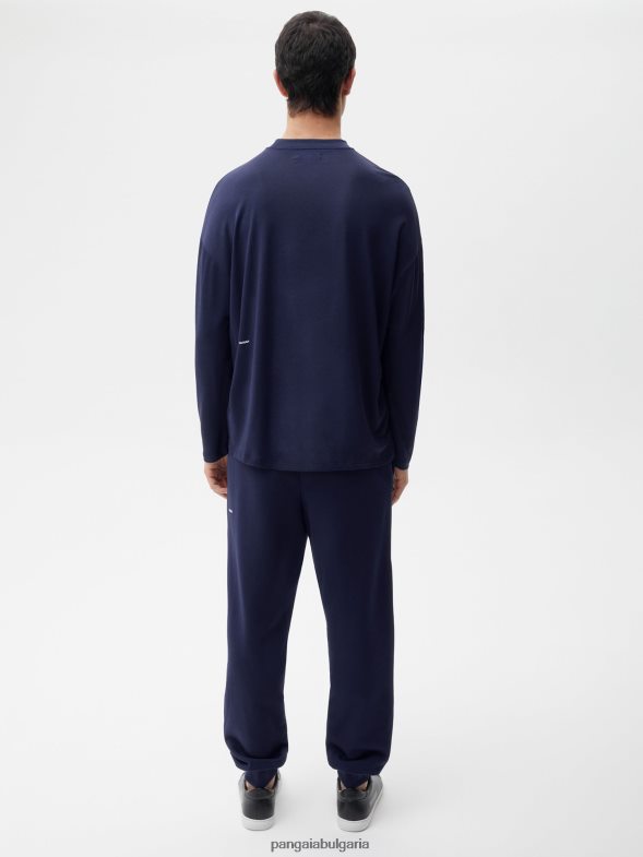 чиста тениска с дълъг ръкав c-fiber мъже B6HPP0522 тъмносин Pangaia дрехи