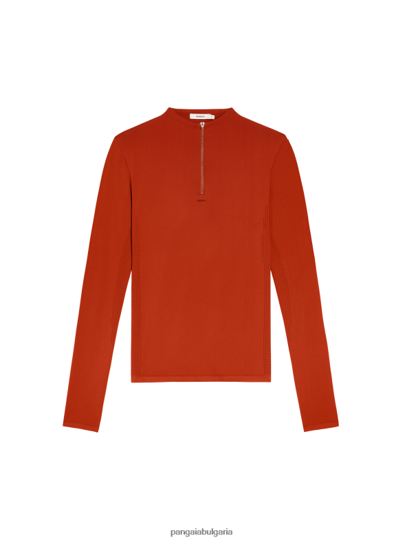 motion x горнище с дълъг ръкав с цип мъже B6HPP0521 ясписово червено Pangaia дрехи