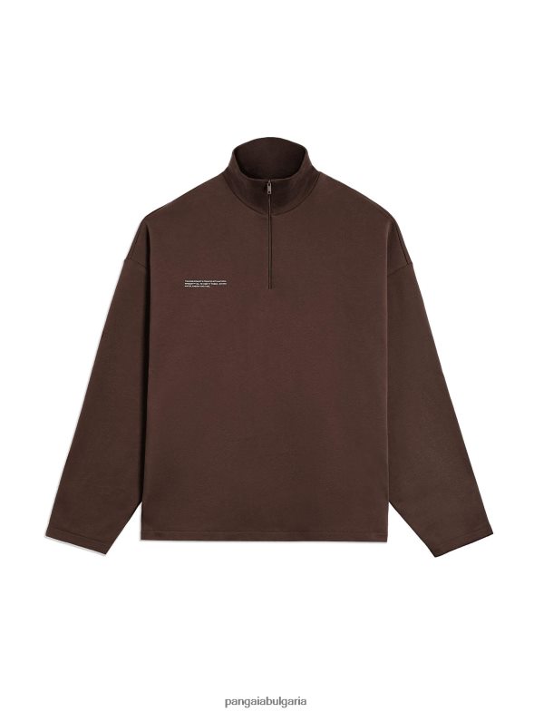 pprmint суичър с половин цип мъже B6HPP0511 кестеняво кафяво Pangaia дрехи