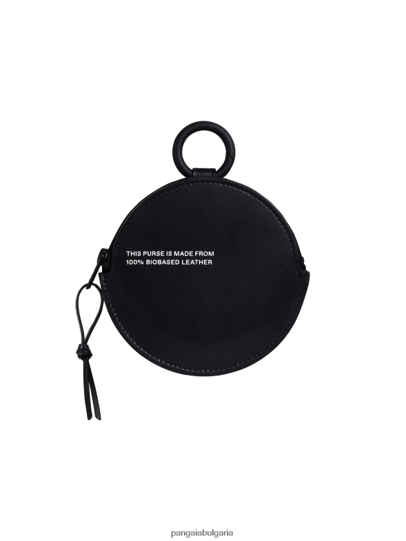 кръгъл портфейл на биологична основа унисекс B6HPP0677 черен Pangaia аксесоари